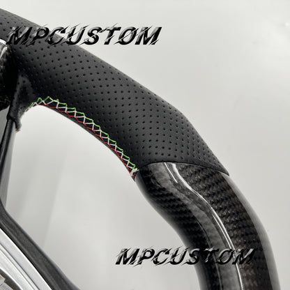 Mpcustom for Maserati Ghibli 2014-2019 carbon fiber steering wheel flat top and flat bottom
