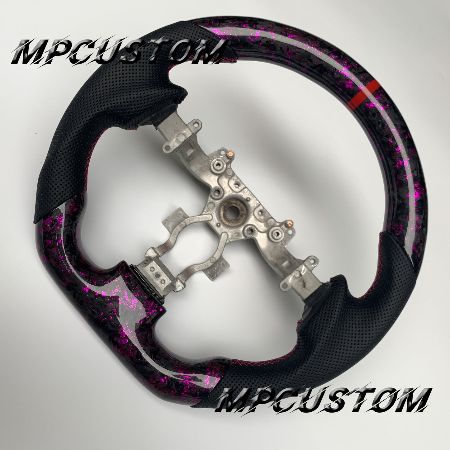 Mpcustom for Nissan GTR R35 2009-2016 carbon fiber steering wheel gloss and red stitching