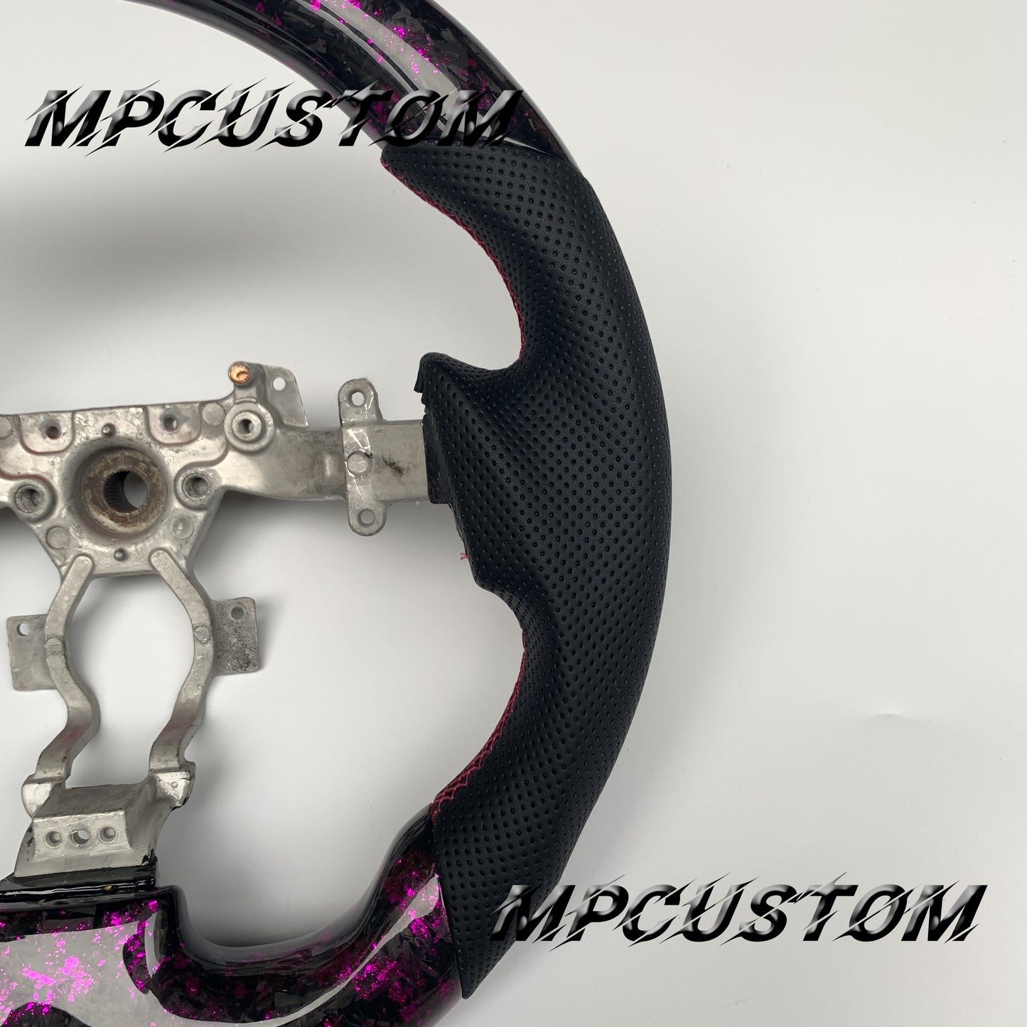 Mpcustom for Nissan GTR R35 2009-2016 carbon fiber steering wheel gloss and red stitching