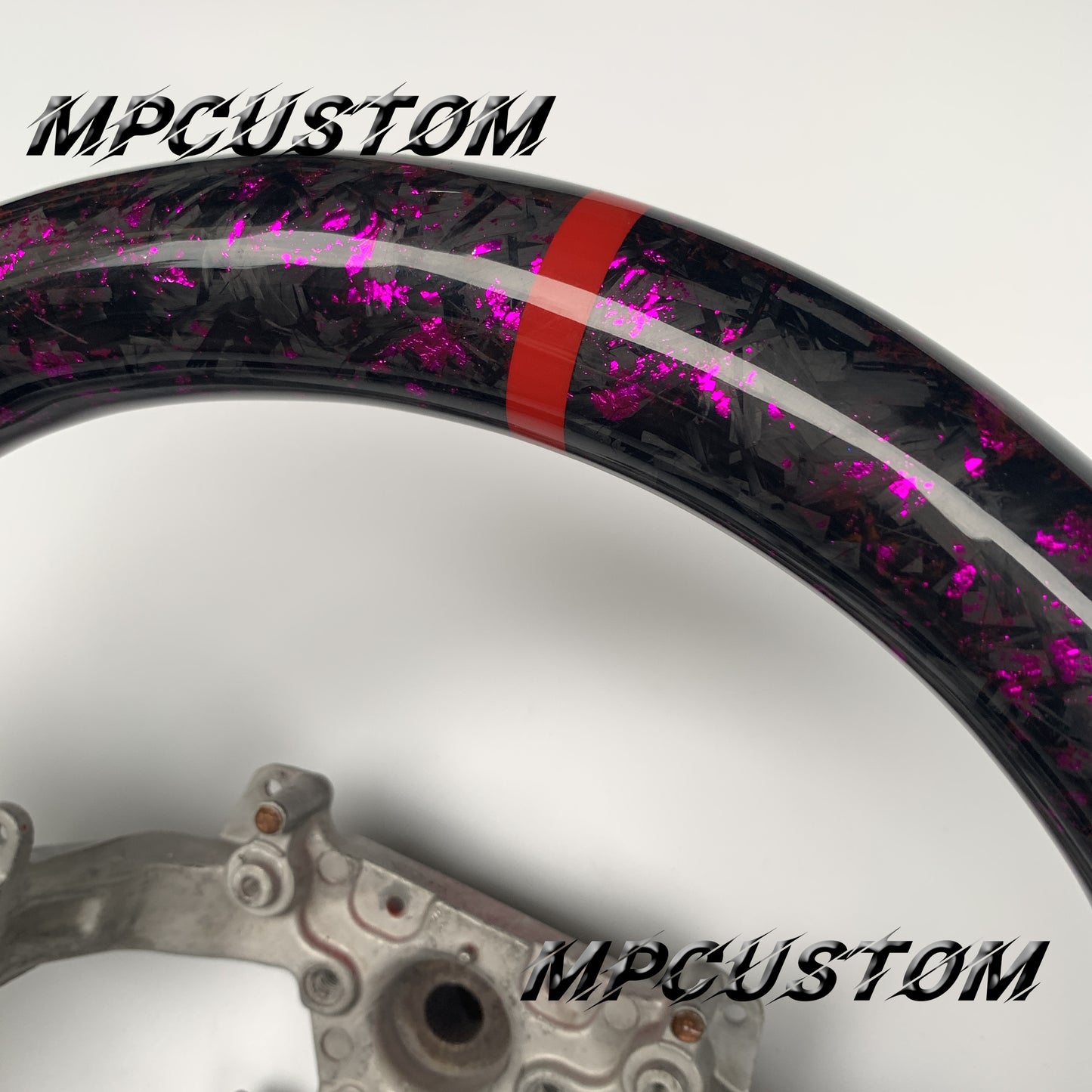 Mpcustom for Nissan GTR R35 2009-2016 carbon fiber steering wheel gloss and red stripe line