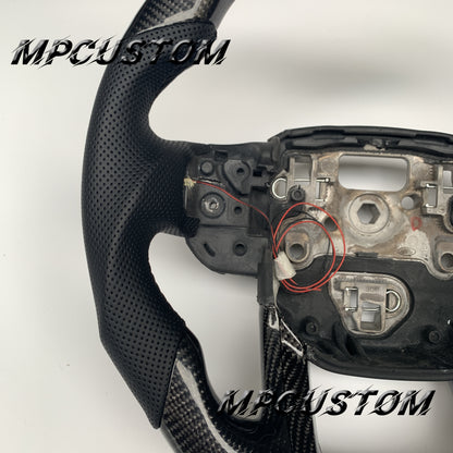 Mpcustom for Land Rover Range Rover carbon fiber steering wheel flat bottom and led