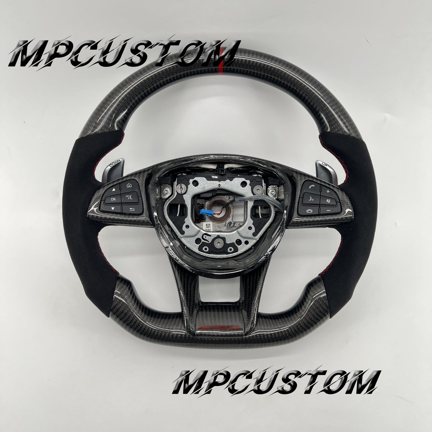 Mpcustom for Mercedes Benz 808AMG /W205 AMG carbon fiber steering wheel Alcantara