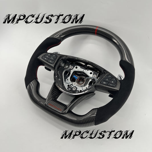 Mpcustom for Mercedes Benz 808AMG /W205 AMG carbon fiber steering wheel gloss and Alcantara