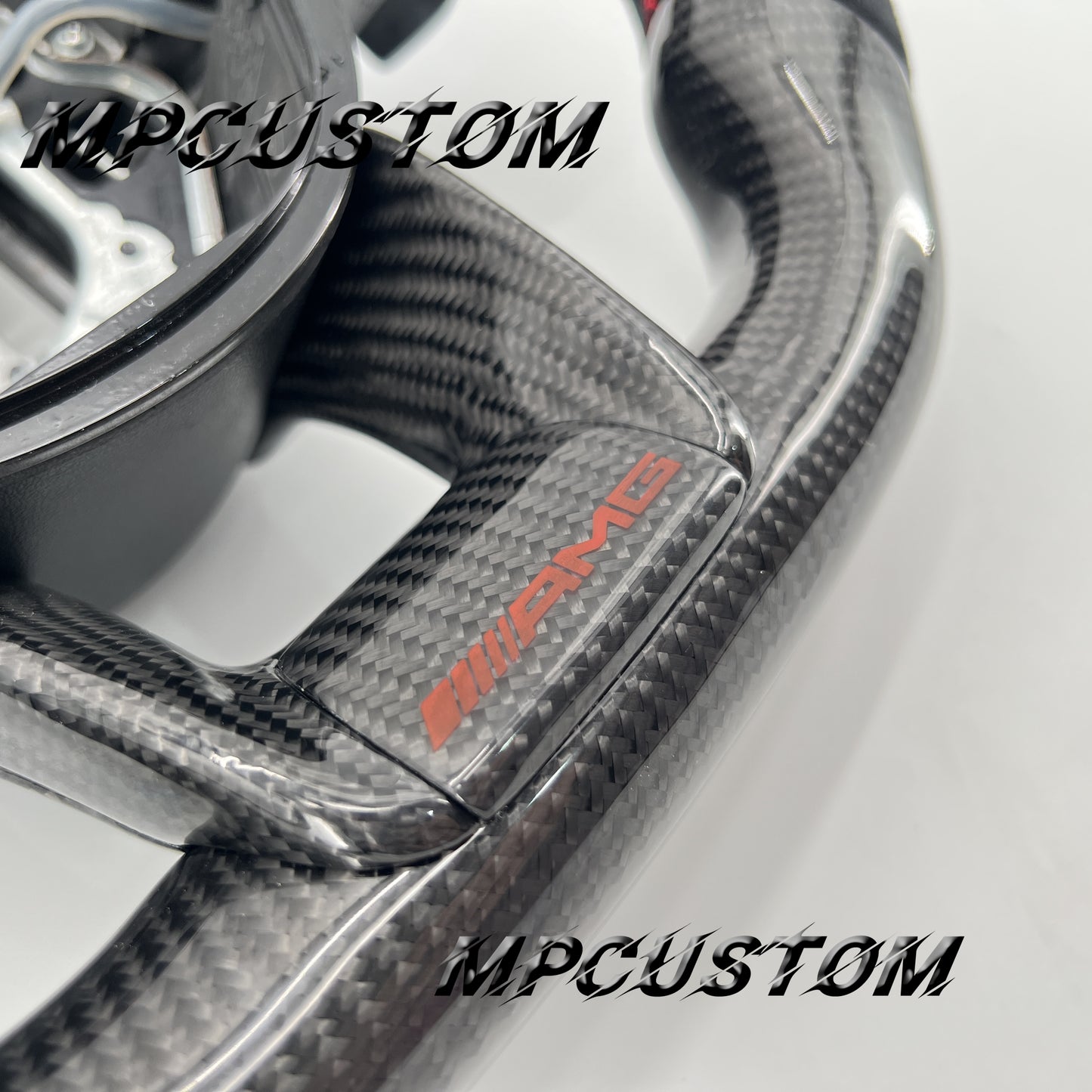 Mpcustom for Mercedes Benz 808AMG /W205 AMG carbon fiber steering wheel round top and Alcantara