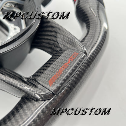 Mpcustom for Mercedes Benz 808AMG /W205 AMG carbon fiber steering wheel gloss and Alcantara