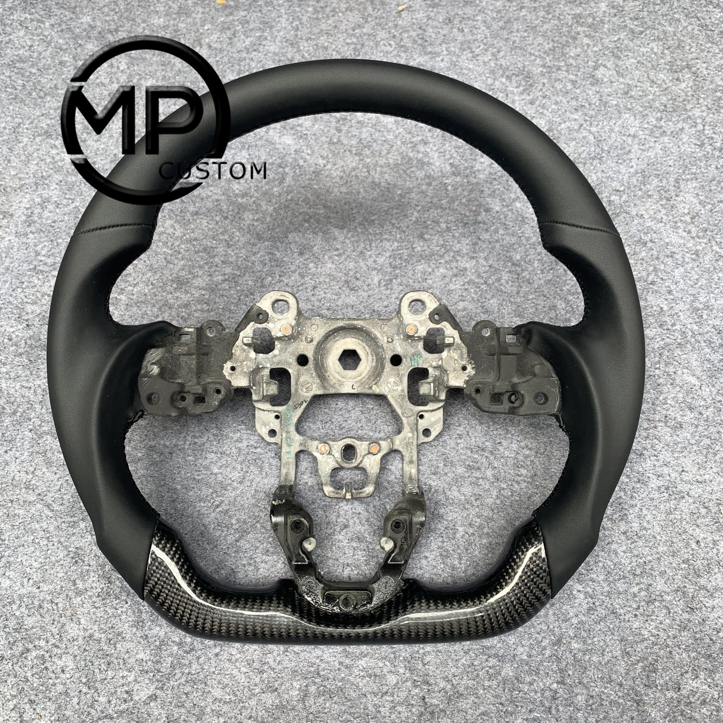 MPCUSTOM Fit For Mazda 2013 2014 2015 CX-5 2016 2017 CX-3 carbon fiber steering wheel black smooth leather
