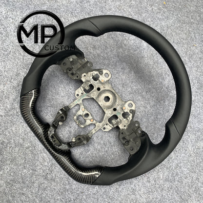 MPCUSTOM Fit For Mazda 2013 2014 2015 CX-5 2016 2017 CX-3 carbon fiber steering wheel black smooth leather