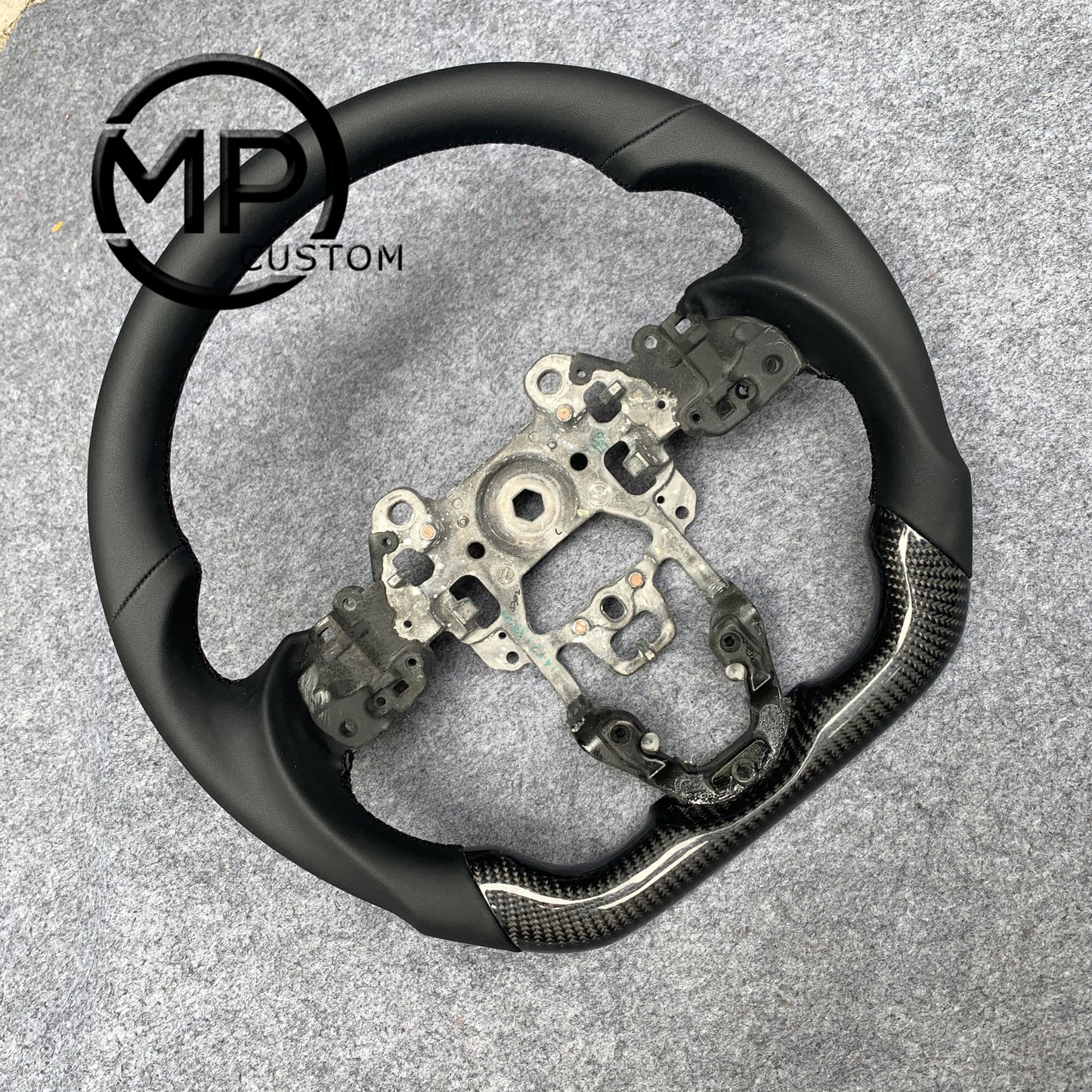 MPCUSTOM Fit For Mazda 2013 2014 2015 CX-5 2016 2017 CX-3 carbon fiber steering wheel black smooth leather