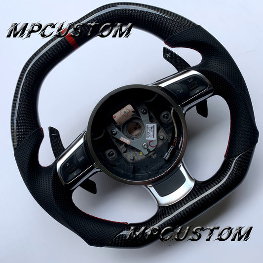 Mpcustom for Audi R8 2008-2015 carbon fiber steering wheel flat top