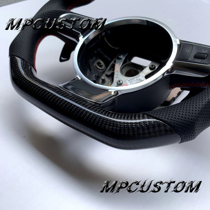 Mpcustom for Audi R8 2008-2015 carbon fiber steering wheel red stripe line