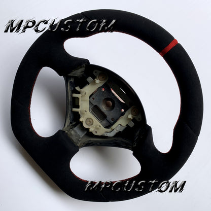 Mpcustom for Toyota Supra MK4 carbon fiber steering wheel red stitching and red stripe line