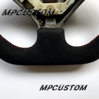 Mpcustom for Toyota Supra MK4 carbon fiber steering wheel red stitching and red stripe line