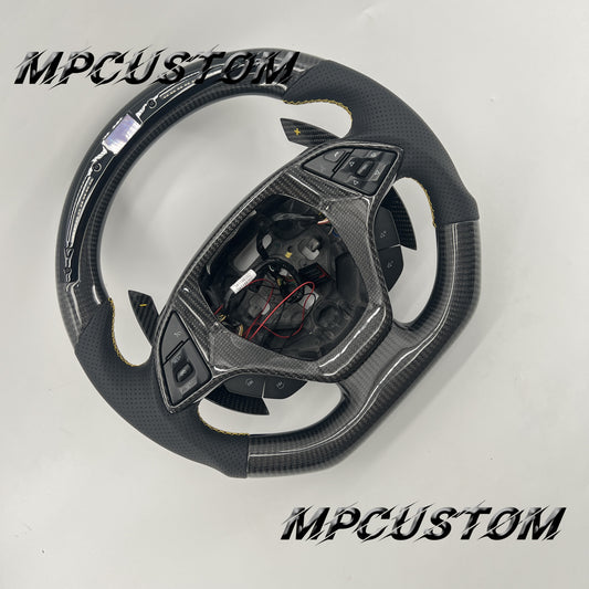 Mpcustom for Chevrolet Camaro 2016+ carbon fiber steering wheel perforated leather