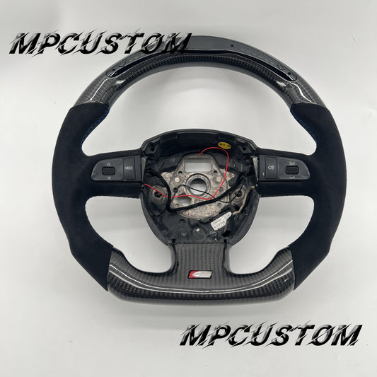 Mpcustom for Audi B7 A3 carbon fiber steering wheel Alcantara
