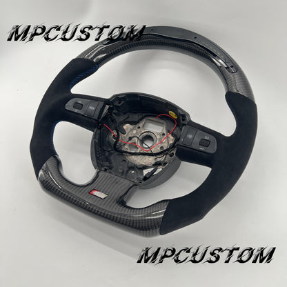 Mpcustom for Audi B7 A3 carbon fiber steering wheel Alcantara and led