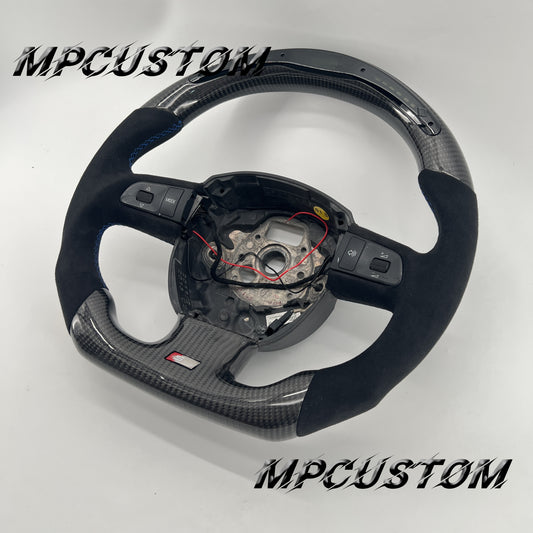 Mpcustom for Audi B7 A3 carbon fiber steering wheel Alcantara and led