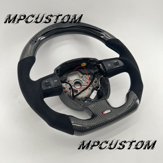 Mpcustom for Audi B7 A3 carbon fiber steering wheel blue stitching