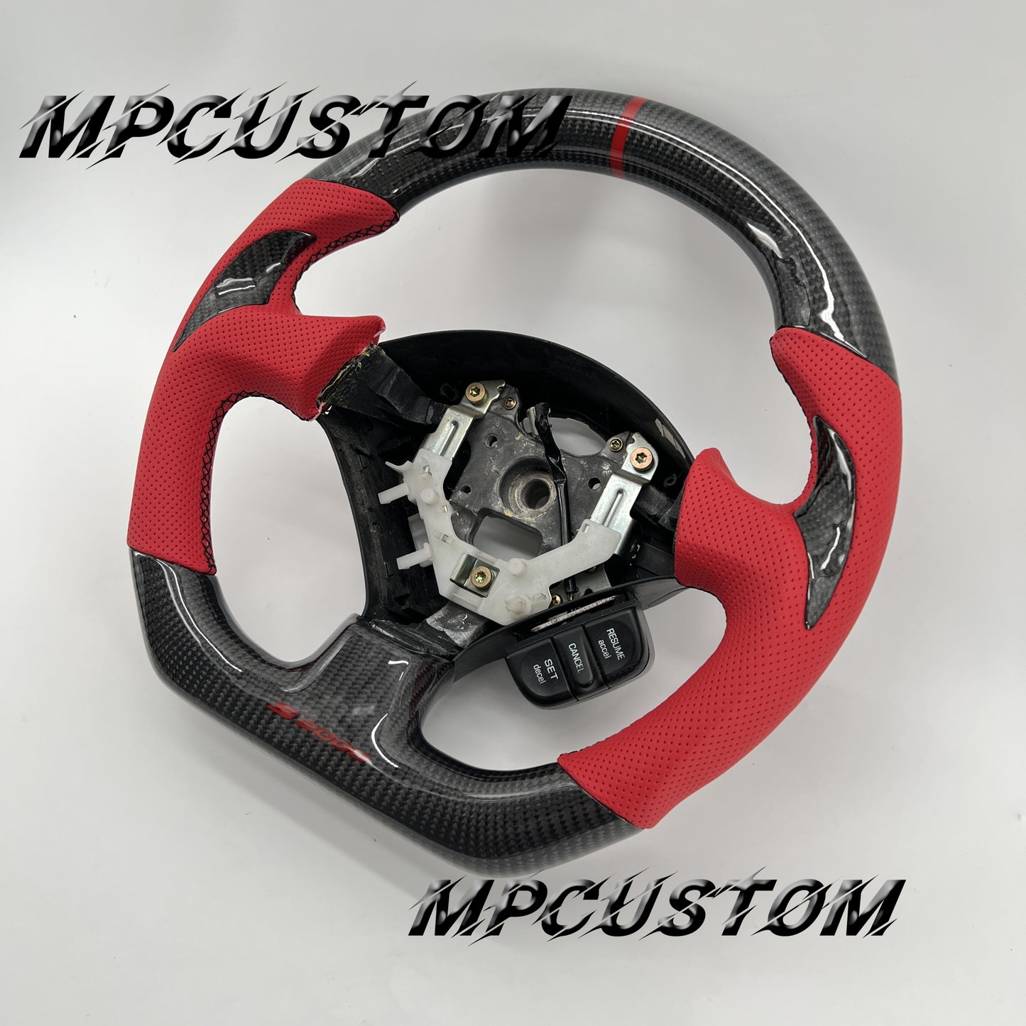 Mpcustom for Toyota Supra MK4 carbon fiber steering wheel red stripe line