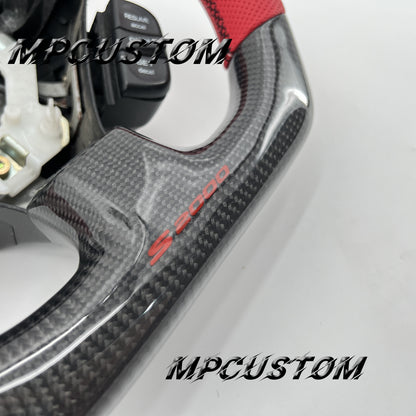Mpcustom for Toyota Supra MK4 carbon fiber steering wheel gloss and red stripe line