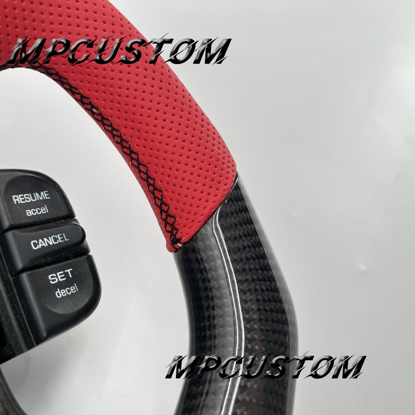 Mpcustom for Toyota Supra MK4 carbon fiber steering wheel red stripe line