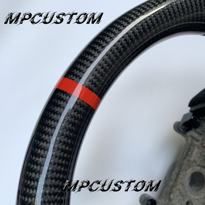 Mpcustom for Honda 9th gen Accord 2013-2017 carbon fiber steering wheel red stitching and red stripe line