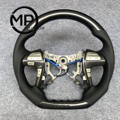 MPCUSTOM Fit For Toyota Camry Highlander ACV40 2007-11 carbon fiber steering wheel black perforated leather