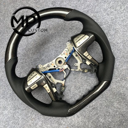MPCUSTOM Fit For Toyota Camry Highlander ACV40 2007-11 carbon fiber steering wheel black perforated leather