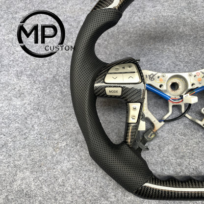 MPCUSTOM Fit For Toyota Camry Highlander ACV40 2007-11 carbon fiber steering wheel black perforated leather