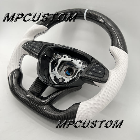 Mpcustom for Mercedes Benz 808AMG /W205 AMG carbon fiber steering wheel black stitching