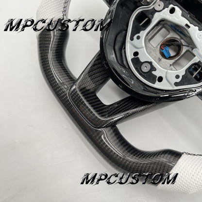 Mpcustom for Mercedes Benz 808AMG /W205 AMG carbon fiber steering wheel white stripe line
