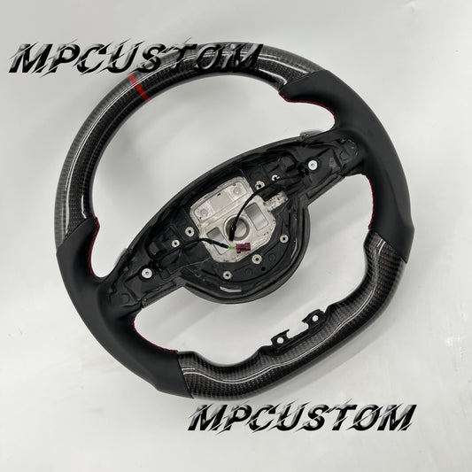 Mpcustom for Mercedes Benz 808AMG /W205 AMG carbon fiber steering wheel red stripe line and red stitching