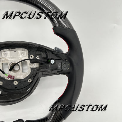 Mpcustom for Mercedes Benz 808AMG /W205 AMG carbon fiber steering wheel red stripe line and red stitching