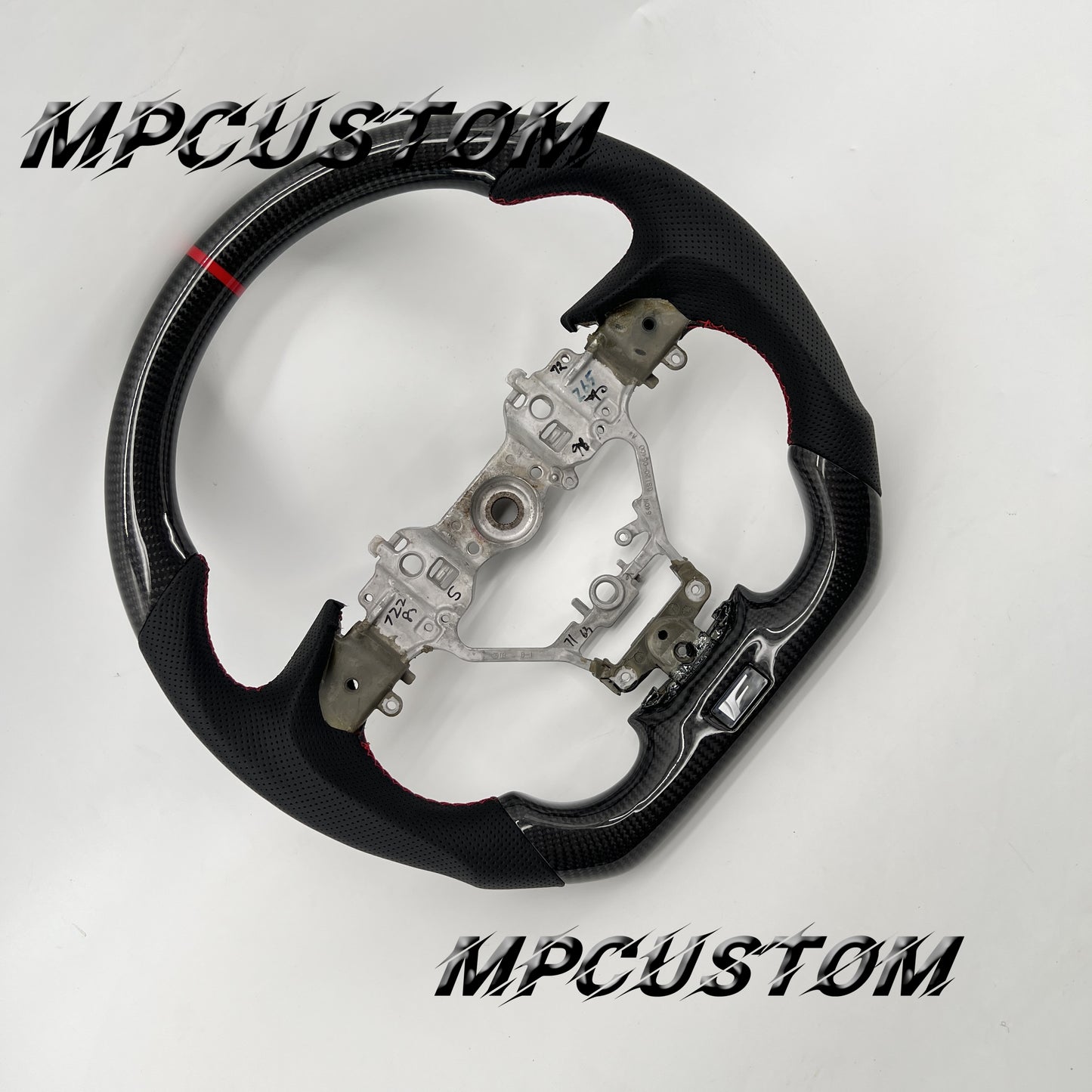 Mpcustom for Lexus GS350 2016-2018 carbon fiber steering wheel red stitching and gloss