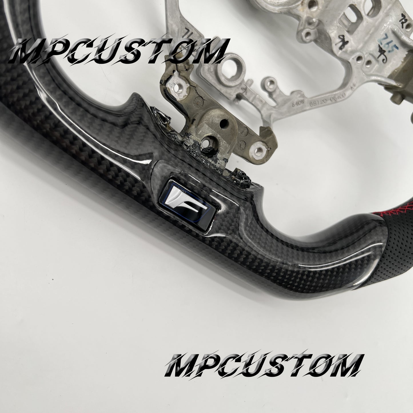 Mpcustom for Lexus GS350 2016-2018 carbon fiber steering wheel gloss and red stripe line