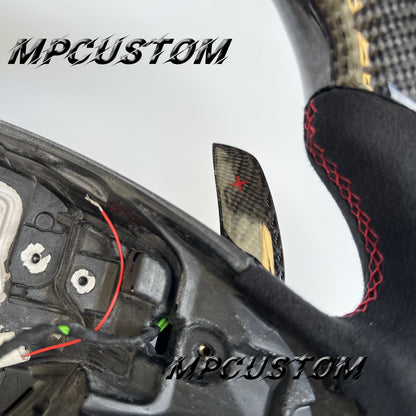 Mpcustom for Mercedes Benz 808AMG /W205 AMG carbon fiber steering wheel gloss and flat bottom