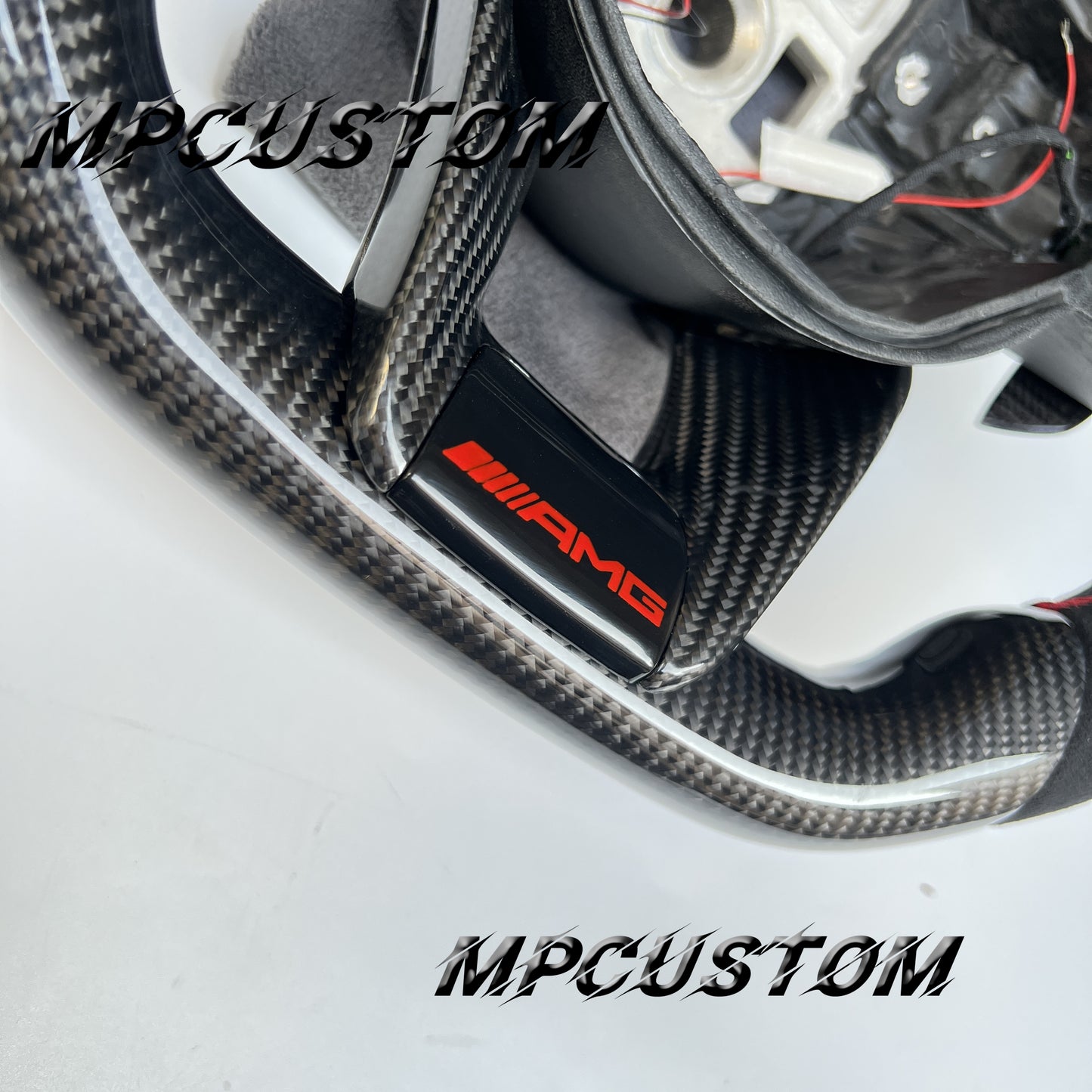 Mpcustom for Mercedes Benz 808AMG /W205 AMG carbon fiber steering wheel gloss and flat bottom