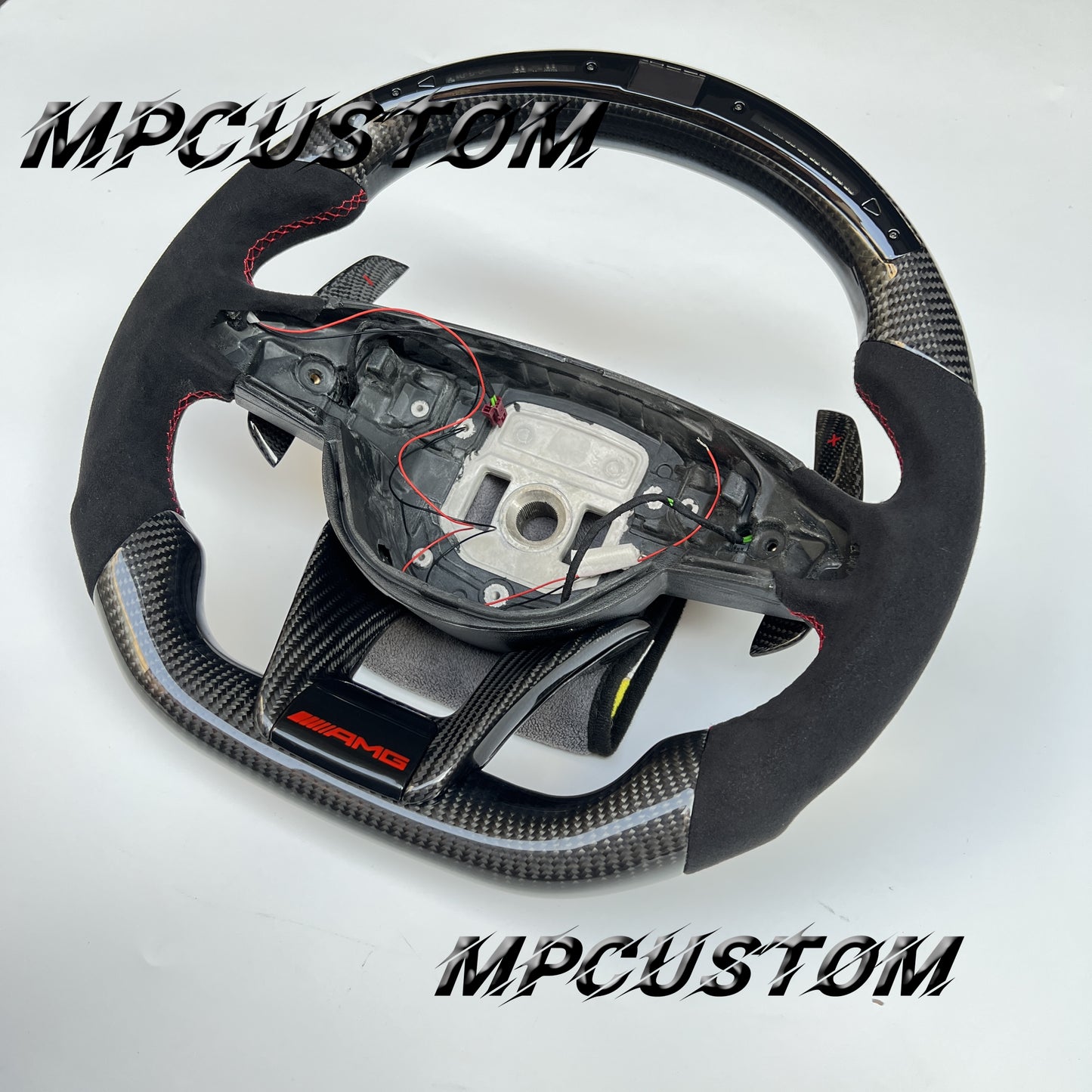 Mpcustom for Mercedes Benz 808AMG /W205 AMG carbon fiber steering wheel gloss and flat bottom