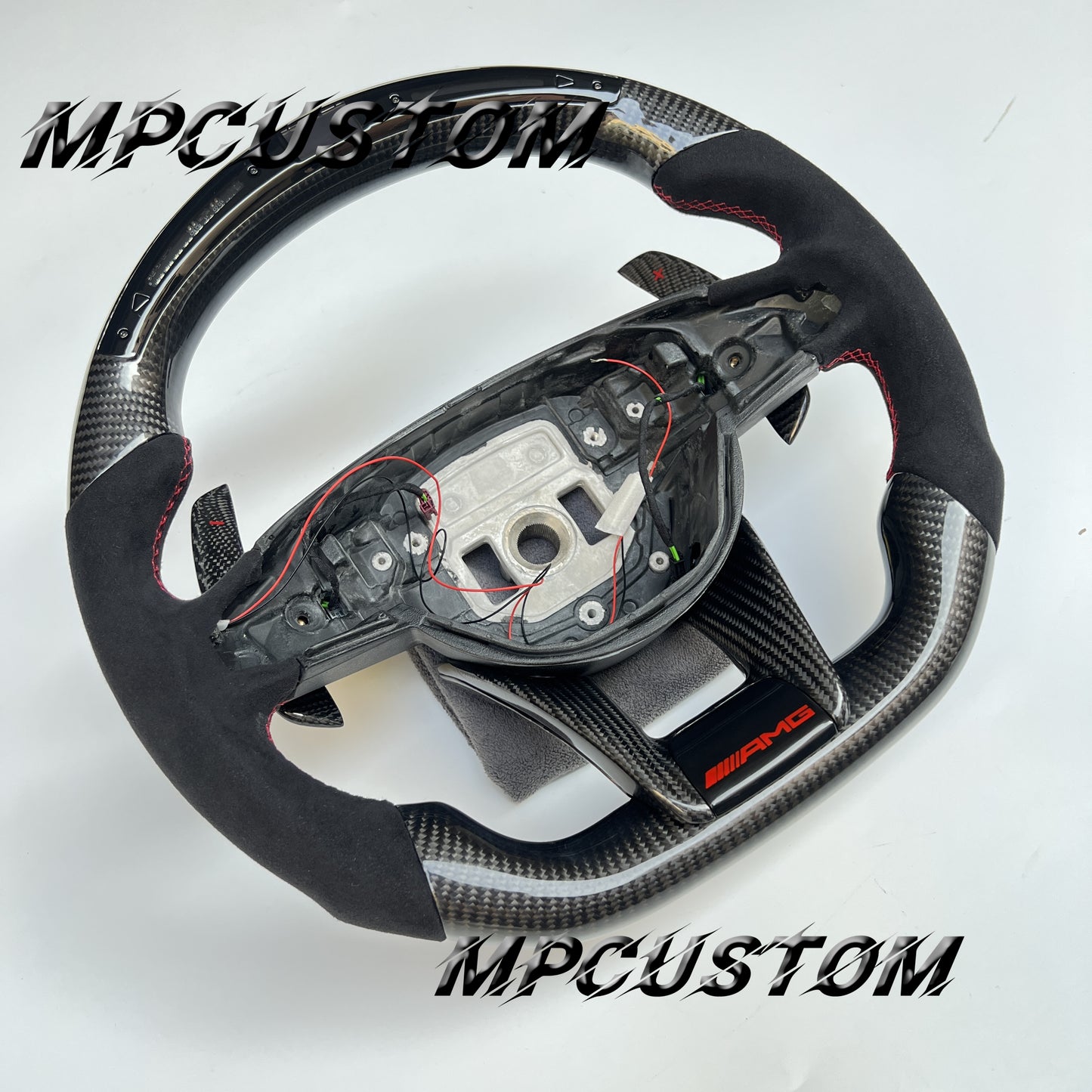 Mpcustom for Mercedes Benz 808AMG /W205 AMG carbon fiber steering wheel round top and flat bottom
