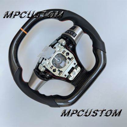 Mpcustom for Chevrolet Corvette C6 ZR1 Z06 carbon fiber steering wheel flat top and flat bottom
