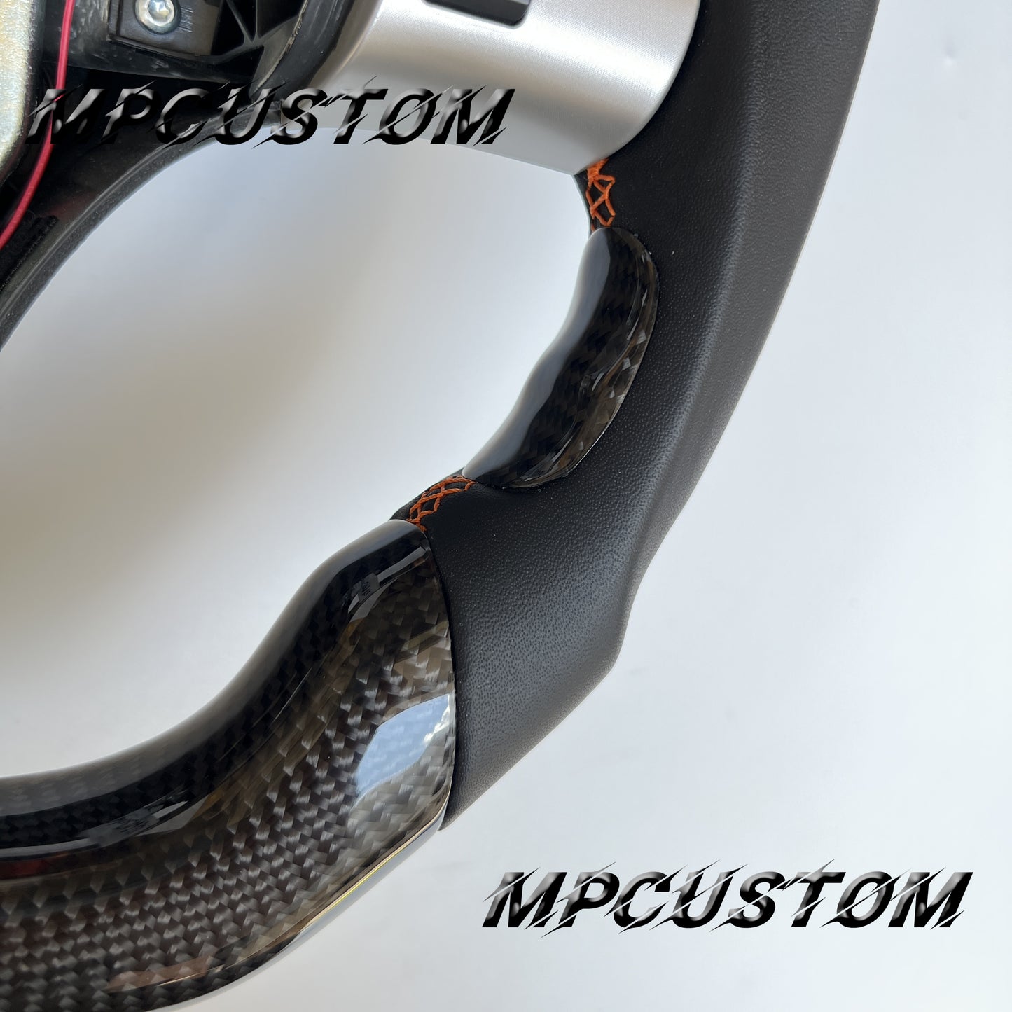 Mpcustom for Chevrolet Corvette C6 ZR1 Z06 carbon fiber steering wheel yellow stripe line and smooth