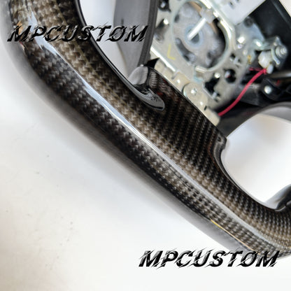 Mpcustom for Chevrolet Corvette C6 ZR1 Z06 carbon fiber steering wheel yellow stripe line and smooth