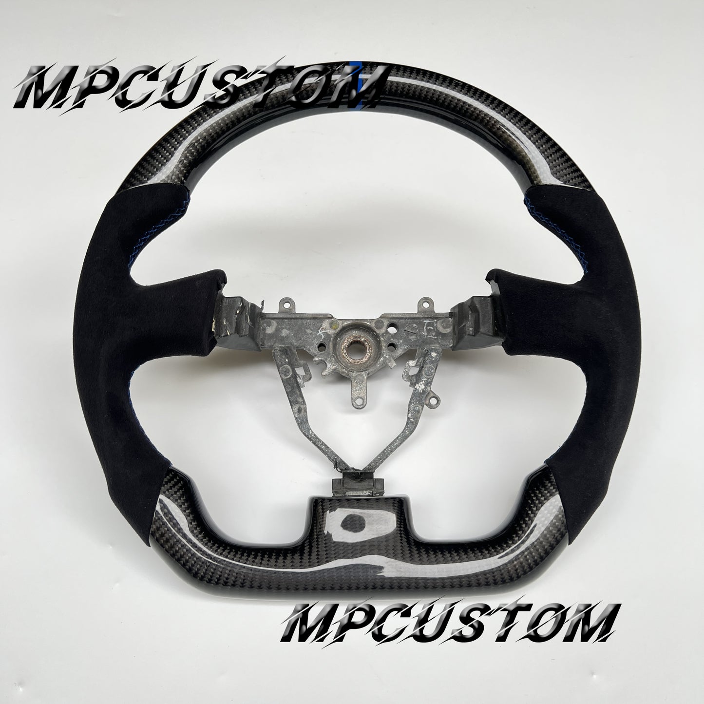 Mpcustom for Subaru wrx sti 2003-2007 carbon fiber steering wheel blue stitching