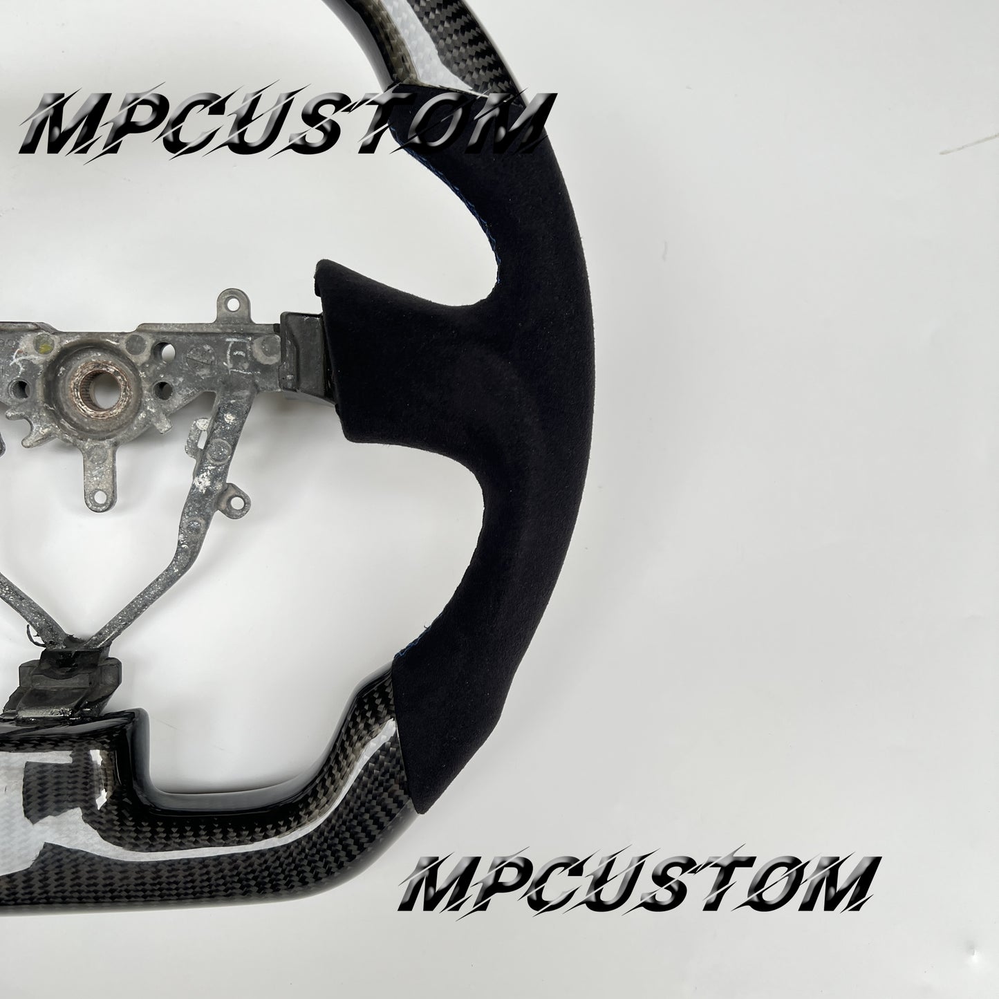 Mpcustom for Subaru wrx sti 2003-2007 carbon fiber steering wheel gloss and blue stitching