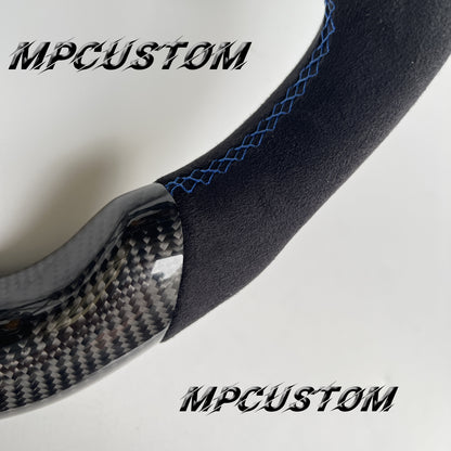 Mpcustom for Subaru wrx sti 2003-2007 carbon fiber steering wheel blue stitching