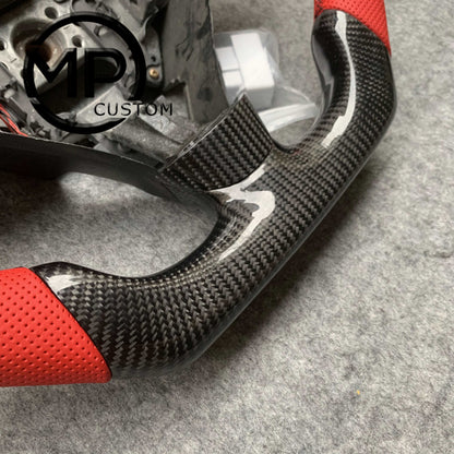MPCUSTOM Fit For Honda 7th gen&nbsp; Accord Sedan TESTED LX 2003-2007/Inspire/Accord UC1 UC3 CM5 CM6 carbon fiber steering wheel red perforated leather
