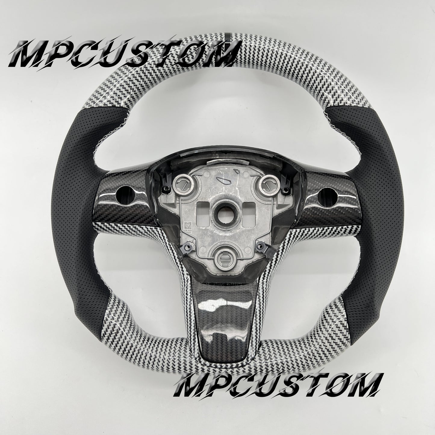 Mpcustom for Tesla model 3 Y carbon fiber steering wheel black stripe line