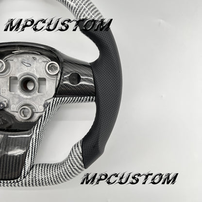Mpcustom for Tesla model 3 Y carbon fiber steering wheel black stripe line
