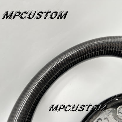 Mpcustom for Tesla model 3 Y carbon fiber steering wheel gloss and flat bottom