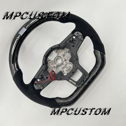 Mpcustom for Volkswagen MK7 2015-2019 carbon fiber steering wheel round top and flat bottom