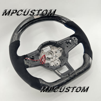 Mpcustom for Volkswagen MK7 2015-2019 carbon fiber steering wheel Alcantara and led